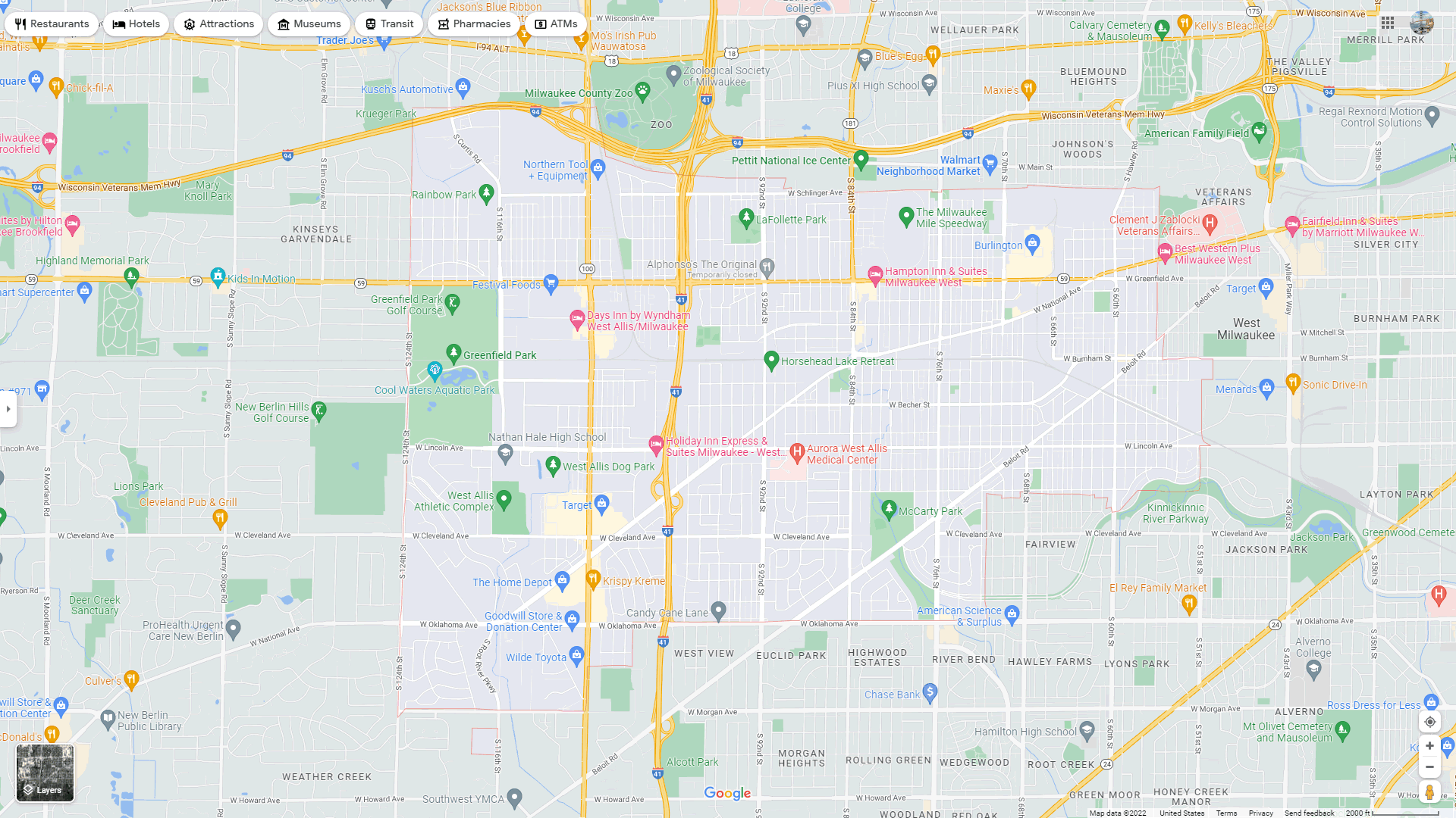West Allis map